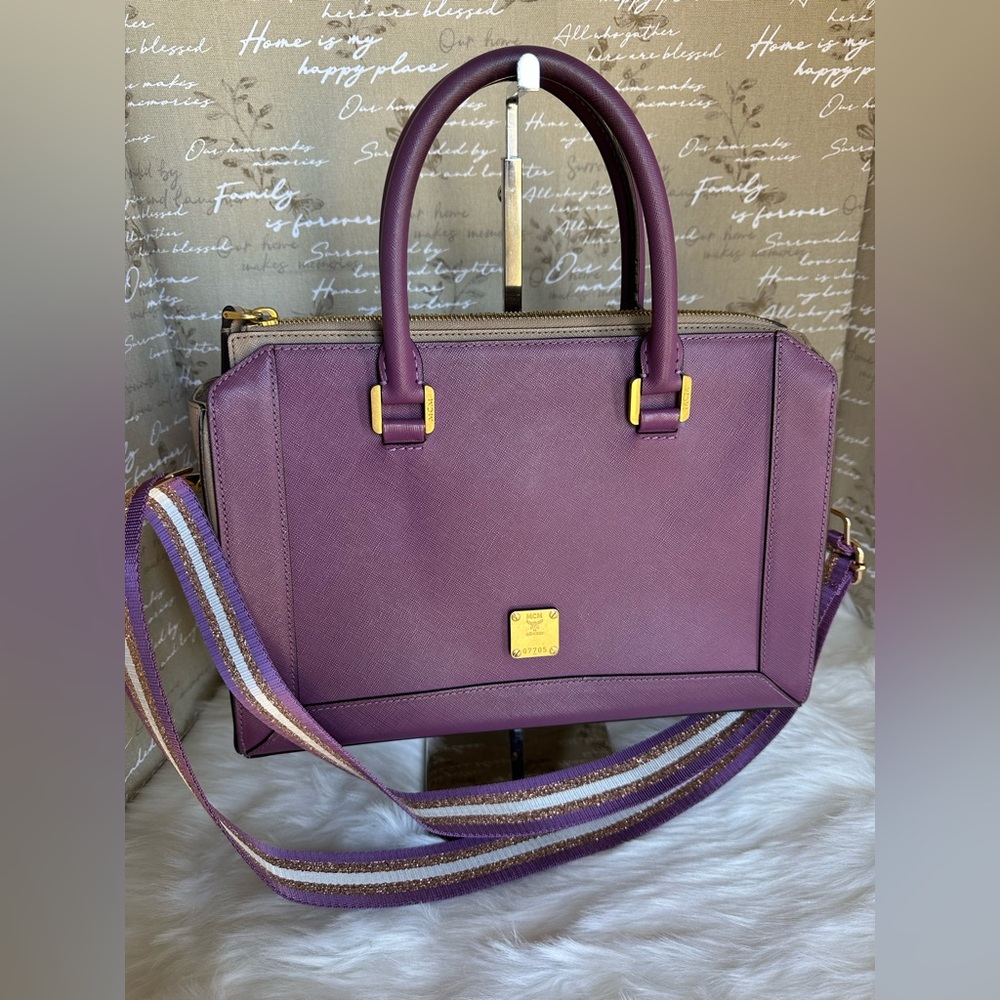 MCM Nuovo Purple Leather Satchel